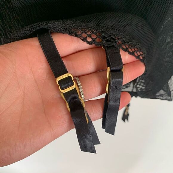 Victoria’s Secret Very Sexy black micro mesh stretch crochet lace bust camisole - Picture 6 of 13